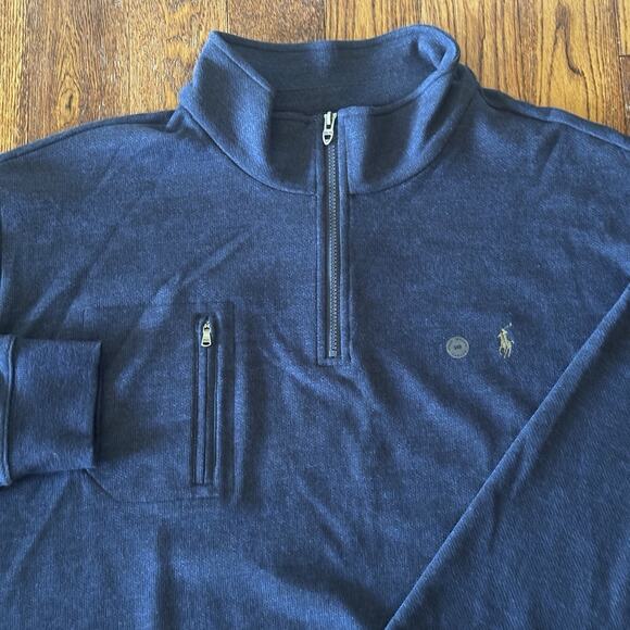 Polo Ralph Lauren Mens 3XB Navy Quarter Zip Pullover Sweater Big & Tall New NWT - Picture 2 of 13